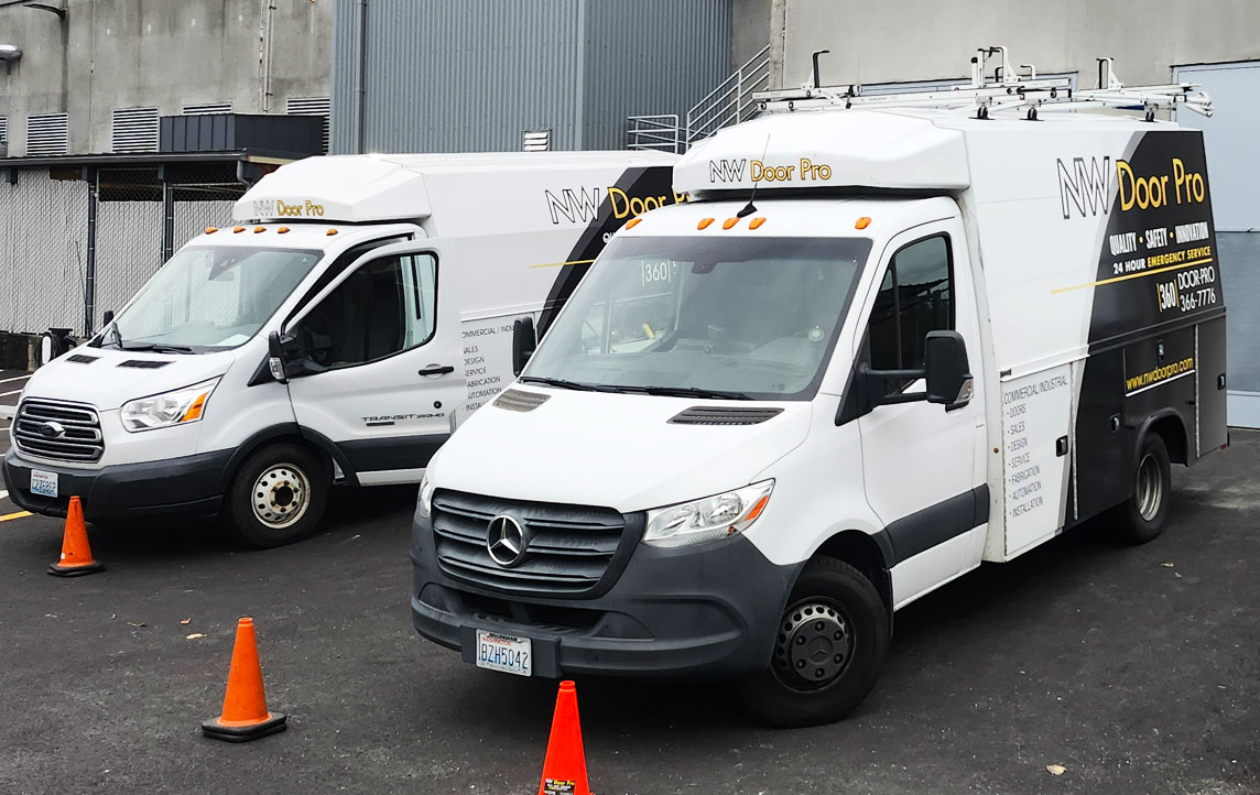 NW Door Pro's work trucks