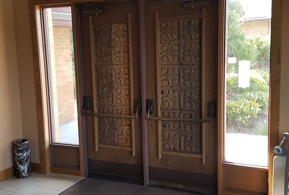 secure broken storefront door